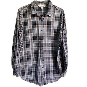 August Max Woman Plaid Long Sleeve Button Up Shirt Size 1X NEW